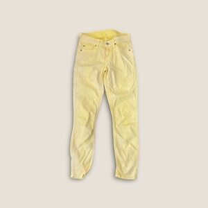 7 For All Mankind Cropped Skinny Jeans Light Yellow 24